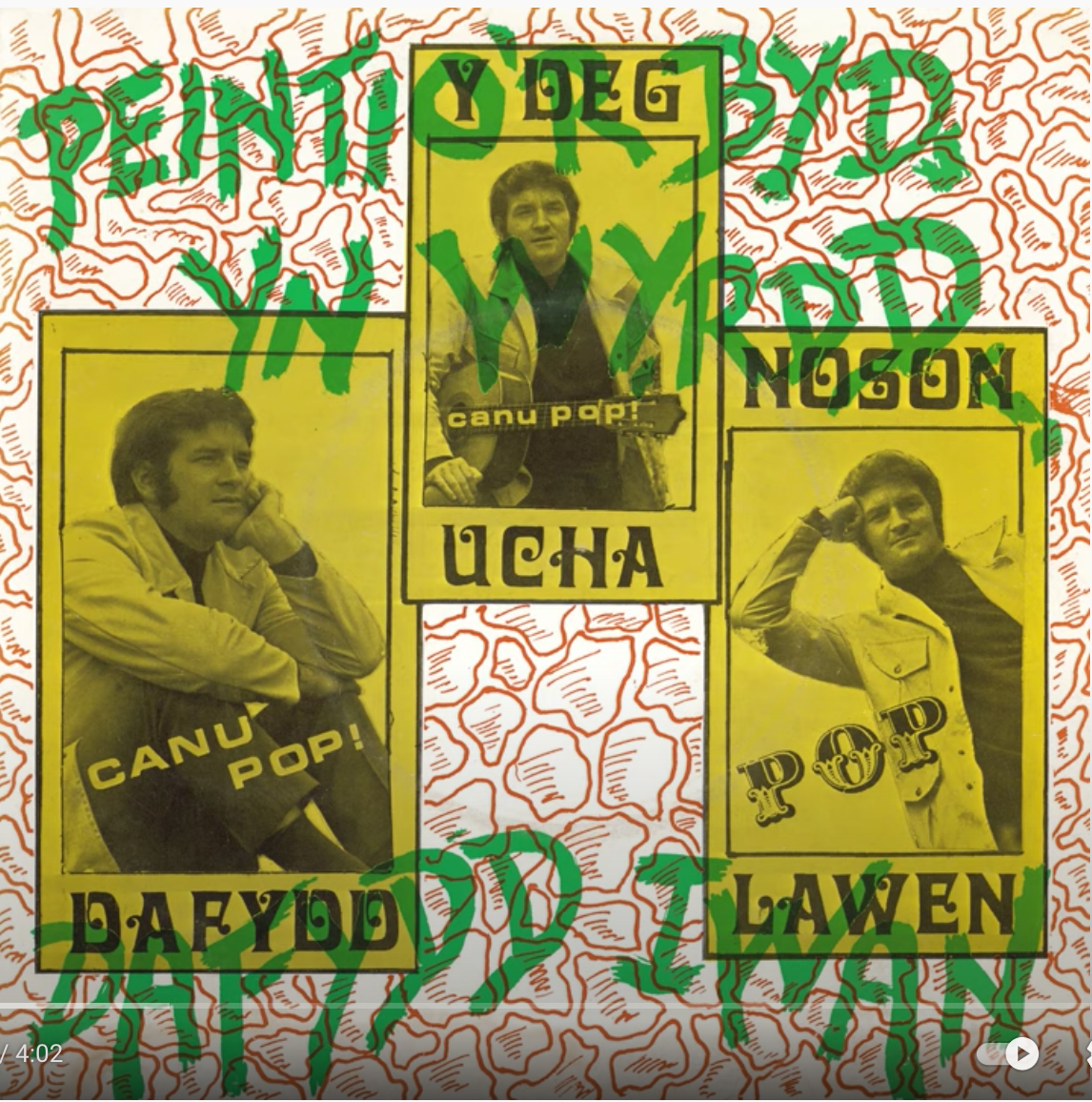  Clawr sengl ‘Peintio’r Byd yn Wyrdd’, Dafydd Iwan, Recordiadau Sain, 1970 